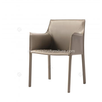 Grey saddle leather Cab dining chairs